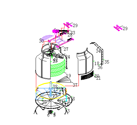 Round water cooling tower